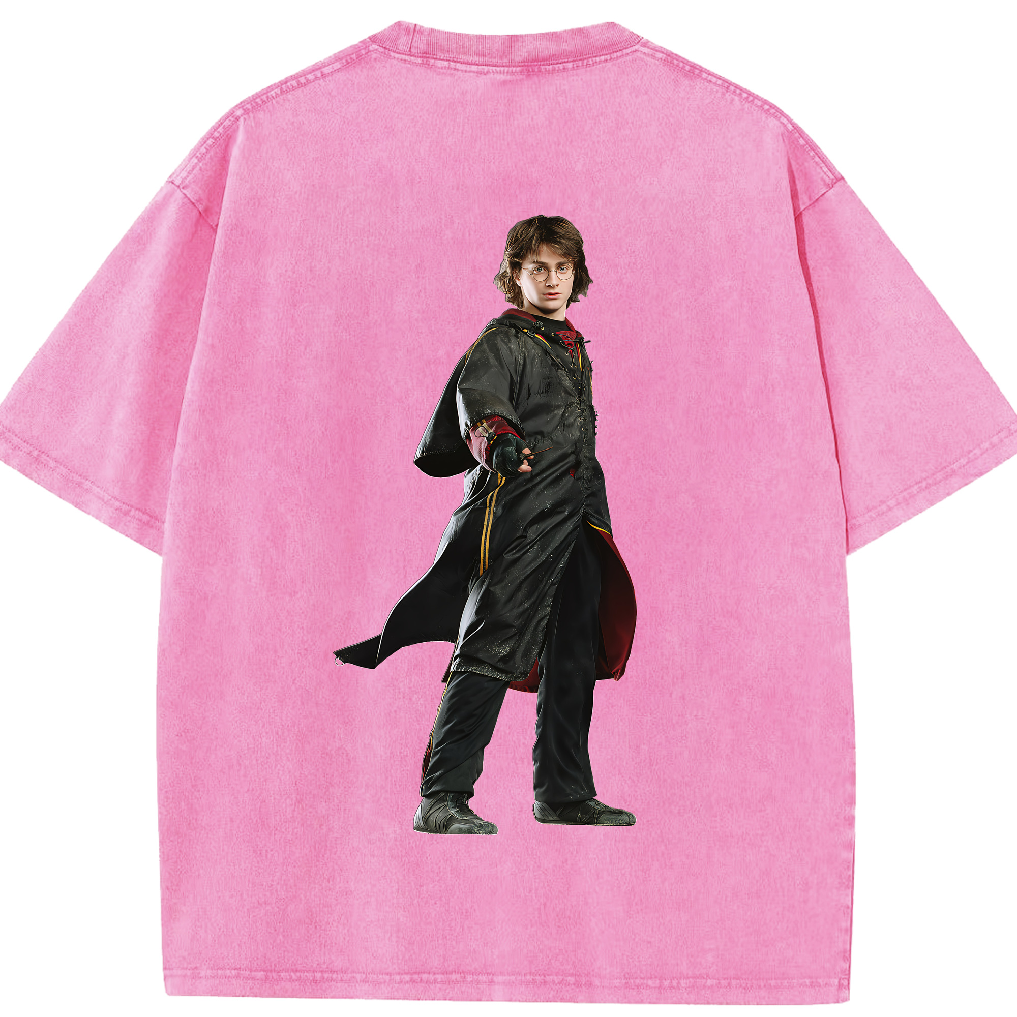 （画像用） Harry Potter ハリー・ポッターシリーズ 綿100% ヴィンテージ風 半袖Tシャツ（背面プリント）